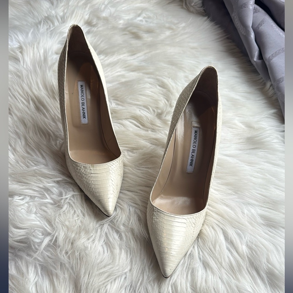 Manolo Blahnik Bb 105 Python Pumps Stiletto Heels… - image 5